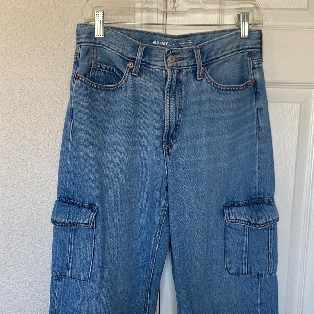 Old Navy Sky-Hi Wide Leg Cargo Jeans